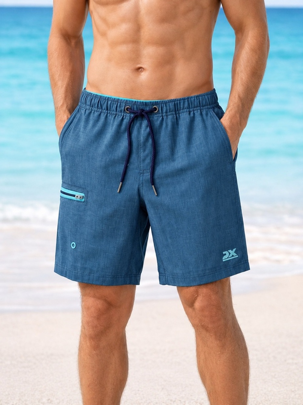 ZeroXposur Blue Swim Trunks Mens S Board Shorts Beach Surf UPF 50